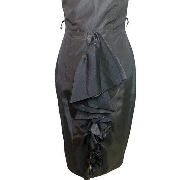 Betsey Johnson Evening Dress Size 4 Black Cocktail Strapless Black Ruffle Back - Picture 7 of 16